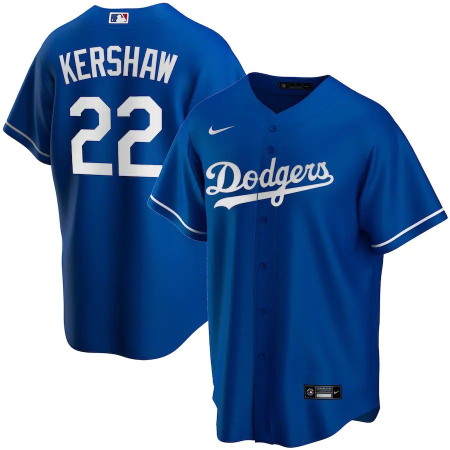 Youth Los Angeles Dodgers #22 Clayton Kershaw Nike Royal Alternate Replica Player MLB Jerseys->youth mlb jersey->Youth Jersey
